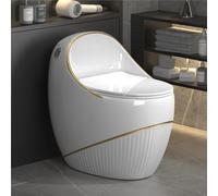 lluoqian WC Bidet WC a Forma di Uovo, WC Moderno e Minimalista in PP con Scarico sifonico, Risparmio idrico for Piccole Case(Pit Distance 400mm)