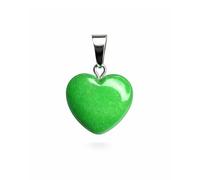 LLUXIA Ciondolo a forma di cuore in giada della Malesia naturale - pietra lenitiva e portafortuna - gioiello alla moda da donna - pietra verde lucidata - regalo benessere e amore - litoterapia - senza