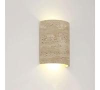 LLXDFUU Applique da parete in pietra naturale Light Mid Century Wabi Sabi Wall Light 10W Lampada da parete per esterni impermeabile Su e Giù Lampada per montaggio a parete Portico Travertino Apparecch