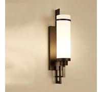 LLXDFUU Applique da parete in vetro moderno Camera da letto Scala in vetro bianco retrò Lampada da parete Studio Semplicità Lampada da parete da comodino cinese Decorazione domestica Lampada da parete