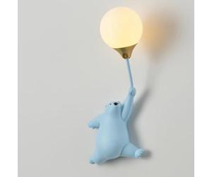 LLXDFUU G9 Lampada da parete a palloncino con orso cartoon Lampada da parete cablata per camera da letto per bambini Paralume stampato in 3D Camera da letto Soggiorno Applique da parete Fata Montaggio