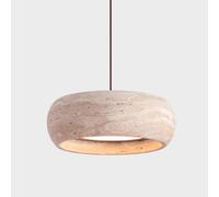 LLXDFUU Grande lampadario dimmerabile per camera da letto della fattoria Lampada a sospensione in travertino con cilindro da camera da letto 18W Lampada a sospensione da cucina Lampada a sospensione W