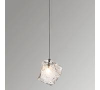 LLXDFUU Lampada a sospensione in vetro trasparente da cucina Lampada a sospensione quadrata semplice in vetro di ghiaccio per ristorante Cucina Lampada a sospensione per corridoio Lampadario a soffitt