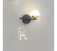 LLXDFUU Lampada da parete moderna LED Cartoon Lampada da parete per camera da letto per bambini Astronauta Luna Lampada da parete a 3 colori Lampada da parete per cameretta per bambini Camera da letto