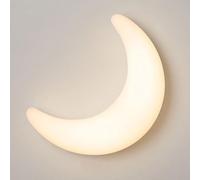 LLXDFUU Lampada da parete per camera dei bambini bianca minimalista nordica LED dimmerabile applique da parete a mezzaluna moderna creativa luna lampada da parete per camera da ragazzo per ragazza ill