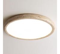 LLXDFUU Lampada Da Soffitto Dimmerabile Semi Da Incasso Con Telecomando Camera Da Letto Moderna Lampada Da Soffitto Da Incasso In Travertino Giallo Per Soggiorno 38W Lampadario Da Soffitto In Pietra N