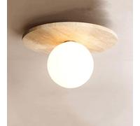 LLXDFUU Lampada da soffitto in pietra di travertino giallo naturale Lampada da soffitto a semi-incasso crema Lampadario a soffitto Apparecchio di illuminazione Lampadario di grandi dimensioni in fatto