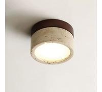 LLXDFUU Lampada da soffitto in travertino per ingressi Plafoniera moderna da incasso in pietra naturale Camera da letto per interni Cilindro da soffitto Porticati Lampada Wabi Sabi Lampadario Apparecc