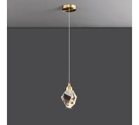 LLXDFUU Lampade a sospensione moderne in oro Isola della cucina Lampada a sospensione a lunga linea in cristallo irregolare trasparente Lampade a sospensione a LED Mini per isola della cucina Soggiorn
