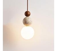LLXDFUU Metà del secolo moderno latte vetro lampada a sospensione soffiato a mano travertino giallo bianco opale paralume camera da letto globo lampada a sospensione sopra lavello cucina lampadario vi