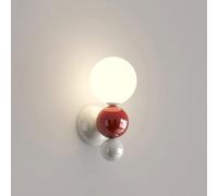 LLXDFUU Moderna Applique Da Parete Da Comodino Applique Sfera In Vetro Bianco Latte Applique Decorazione Domestica Camera Da Letto In Stile Francese Lampada A Parete Per Ragazze Ragazzi Camera Da Lett