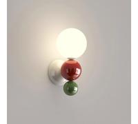 LLXDFUU Moderna Applique Da Parete Da Comodino Applique Sfera In Vetro Bianco Latte Applique Decorazione Domestica Camera Da Letto In Stile Francese Lampada A Parete Per Ragazze Ragazzi Camera Da Lett