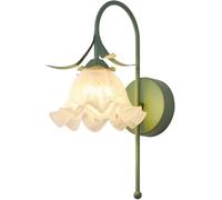 LLXDFUU Sconce da parete a forma di fiore retrò francese, lampada da parete moderna da comodino, soggiorno, souvenir, regalo per ragazze/signore, lampada da parete in acrilico leggero cablato per came