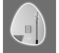 Llxiaoy Specchio da bagno a forma di lacrima, Specchio da bagno illuminabile a LED, Specchio sagomato, Specchio da parete multifunzionale, Bagno Smart Touch(Dual Touch White,50 * 70cm)