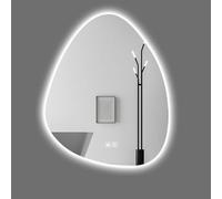 Llxiaoy Specchio da bagno a forma di lacrima, Specchio da bagno illuminabile a LED, Specchio sagomato, Specchio da parete multifunzionale, Bagno Smart Touch(Dual Touch Tricolour,50 * 70cm)