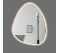 Llxiaoy Specchio da bagno a forma di lacrima, Specchio da bagno illuminabile a LED, Specchio sagomato, Specchio da parete multifunzionale, Bagno Smart Touch(Single Touch Warm,60 * 80cm)