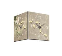 LLXTJJY Creative Dual-Sided Wall Clock with LED Lighting Modern Fish Art Corner Decorative Painting for Living Room/Hallway Clocks(D)