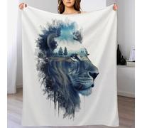 LLXXHH Coperta 3D Facile Da Curare Calda Lion Copertas Per Divano in Tutte Le Stagioni Morbida E Confortevole Flannel, 130×180cm