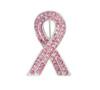 LLYANZ Spilla rosa con strass per la sensibilizzazione sul cancro al seno, spilla e spille, smalto, metallo, strass