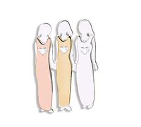 LLYANZ Spilla tricolore Handmand 2/3/4/5/6 Sisters Pin Best Friends Sisterhood, Metallo, na
