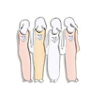 LLYANZ Spilla tricolore Handmand 2/3/4/5/6 Sisters Pin Best Friends Sisterhood, Metallo, na