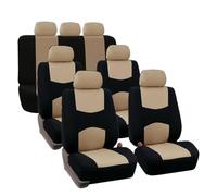 LLYIXUAI Coprisedili universali per auto a sette posti Tappetino per furgone Set da 13 pezzi per 7 Set Completo coprisedili(Rice)