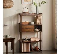 LLYLAFDC Librerie, Scaffale In Legno, Libreria Ad Angolo, Libreria Da Terra In Bambù, Scaffale Aperto, Mobile Espositivo, Organizer, Per Casa Ufficio Soggiorno Camera Da Letto(69 * 28 * 122cm)