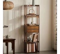 LLYLAFDC Librerie, Scaffale In Legno, Libreria Ad Angolo, Libreria Da Terra In Bambù, Scaffale Aperto, Mobile Espositivo, Organizer, Per Casa Ufficio Soggiorno Camera Da Letto(42.8 * 28 * 153cm)