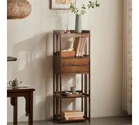 LLYLAFDC Librerie, Scaffale In Legno, Libreria Ad Angolo, Libreria Da Terra In Bambù, Scaffale Aperto, Mobile Espositivo, Organizer, Per Casa Ufficio Soggiorno Camera Da Letto(42.8 * 28 * 122cm)