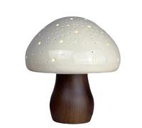 LLZCJXGS Lampada a forma di fungo, lampada da comodino in ceramica, adatta per comodini da camera da letto, graziosa lampada da notte in stile retrò, lampadina LED già inclusa.(Style 1)