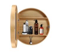 LLZJDDPLY Armadietto Bagno, Specchiera Bagno con Contenitore, Mobiletto Bagno con Specchio Portaoggetti a Parete, per Riporre Medicinali, Cosmetici, Articoli da Toeletta(Raw wood,70cm/27in)