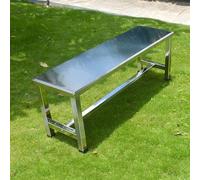 LLZJDDPLY Panchina da esterno/nterno, Panchina da giardino in acciaio inossidabile 304, Adatta per spogliatoi, Parchi, Piazze(120cm/47in)