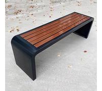 LLZJDDPLY Panchina da Giardino Esterno, Panca da Esterno, Panca Spogliatoio, Design con Strisce di Legno in Plastica Senza Schienale, Capacità 500 kg(D,120cm/47in)
