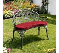 LLZJDDPLY Panchina da Giardino in Alluminio Colato, 100 cm per 2 Persone con Incisioni di Rose e Cuscino, Resistente agli Agenti Atmosferici per Cortile, Portico, Prato(Green)