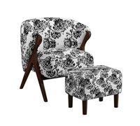 LLZJDDPLY Poltrona relax con poggiapiedi, poltrona da lettura, poltrone sofa divano con schienale curvo, ideale per camera da letto, balcone o reception(Multi-colored)