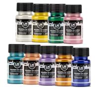 LM-Kreativ Metallika for Artists 9 x 50 ml - Set Color Pop - Pittura acrilica metallizzata per progetti creativi su legno, tela, ceramica ad alta opacità, resistente alla luce, per artisti e hobbisti