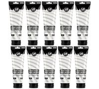 LM-Kreativ Pasta strutturale fine bianco 10 x 250 ml - Pasta modellante perfetta per pittura acrilica, texture ed effetti - Stucco versatile per tela, legno e altre superfici