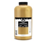 LM-Kreativ Pittura murale metallica, 2 l, color oro, a base d'acqua, altamente coprente, metallizzata e glitter per interni eleganti. Colore della cucina e mobili per il fai da te creativo