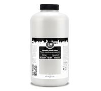 LM-Kreativ Pittura murale metallica, 2 l, colore bianco a base d'acqua, metallizzata e glitter per interni eleganti. Colore della cucina e mobili per il fai da te creativo