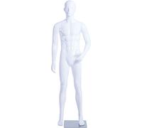 LM3-B Nuovo Manichino Maschile Da Uomo Astratto in Bianco Laccato Lucido a Forma Di Naso e Bocca (Uomo, LM3-B)