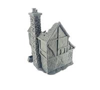 LM3D Casa distrutta a due piani - Fantasy Scenography 28 mm - PLA ecologico - Compatibile con Mordheim, AoS, D & D, Warhammer - Tabletop Terrain