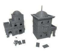 LM3D Edifici 3 e 4 di City of Corsairs, Scenografia Medio Oriente, 3 Piante con Interni Giocabili, Tabletop Wargames 28mm-32mm