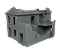 LM3D Edificio in Rovine 3 - Overlord 1944, Scenografia Seconda Guerra Mondiale 28mm, Normandia, Wargames e Diorami Storici