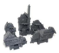 LM3D Palazzo medievale in rovina, Scenografia per Wargames 28mm, Edificio multiplo a 3 piani