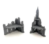 LM3D Rovine B e D Scenografia Gotica Imperiale 28mm, The Desolation of Emerita, Edifici a 2 e 3 piani, Grimdark Sci-Fi