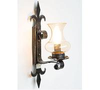 Cruccolini Applique Linea Vecchi Tempi LM4 in ferro battuto e vetro ambrato 1 luce