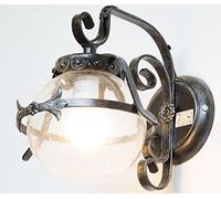 LINEA TAVERN CRUCCOLINI APPLIQUE in ferro battuto e vetro soffiato 1 luce