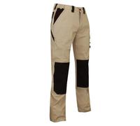 LMA Workwear 1454 PLUTON - Pantalone bicolore con taschini, taglia 58, beige/nero