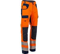 LMA Workwear 1679 POLARISATION - Pantaloni bicolore a vista con tasche sulle ginocchia, taglia 56, colore: Arancione/Blu scuro