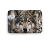 Lmage of Wolf in The Snow - Tappetino antiscivolo e assorbente, resistente allo sporco, per cucina, ingresso, resistente, lavabile, decorazione per la casa, 50 x 80 cm